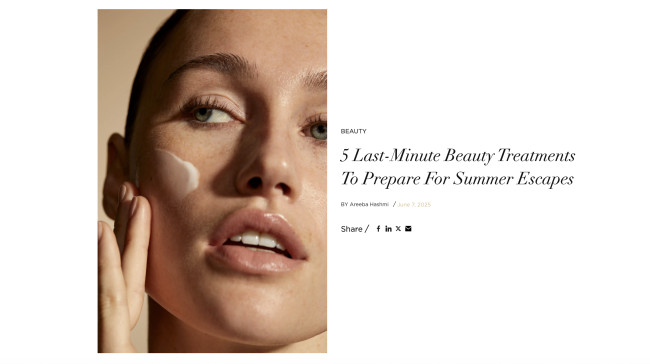 Milena Aesthetic Clinic featured in Harper’s Bazaar Arabia’s summer beauty selection