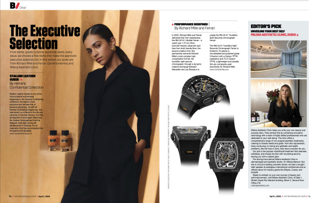 Entrepreneur Middle East featured Milena Aesthetic Clinic in its April magazine issue